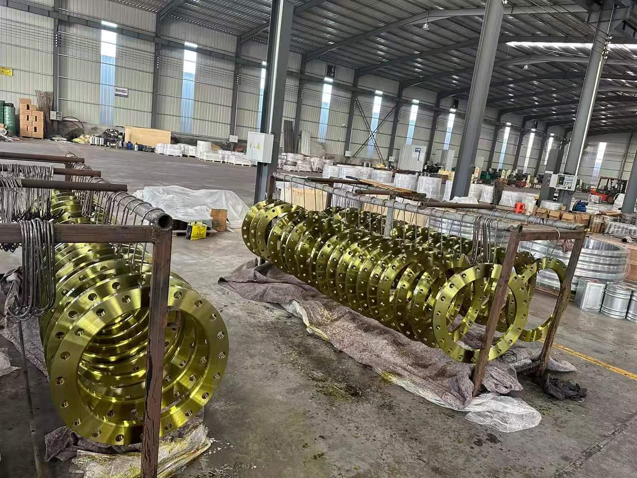 Yellow painted flange